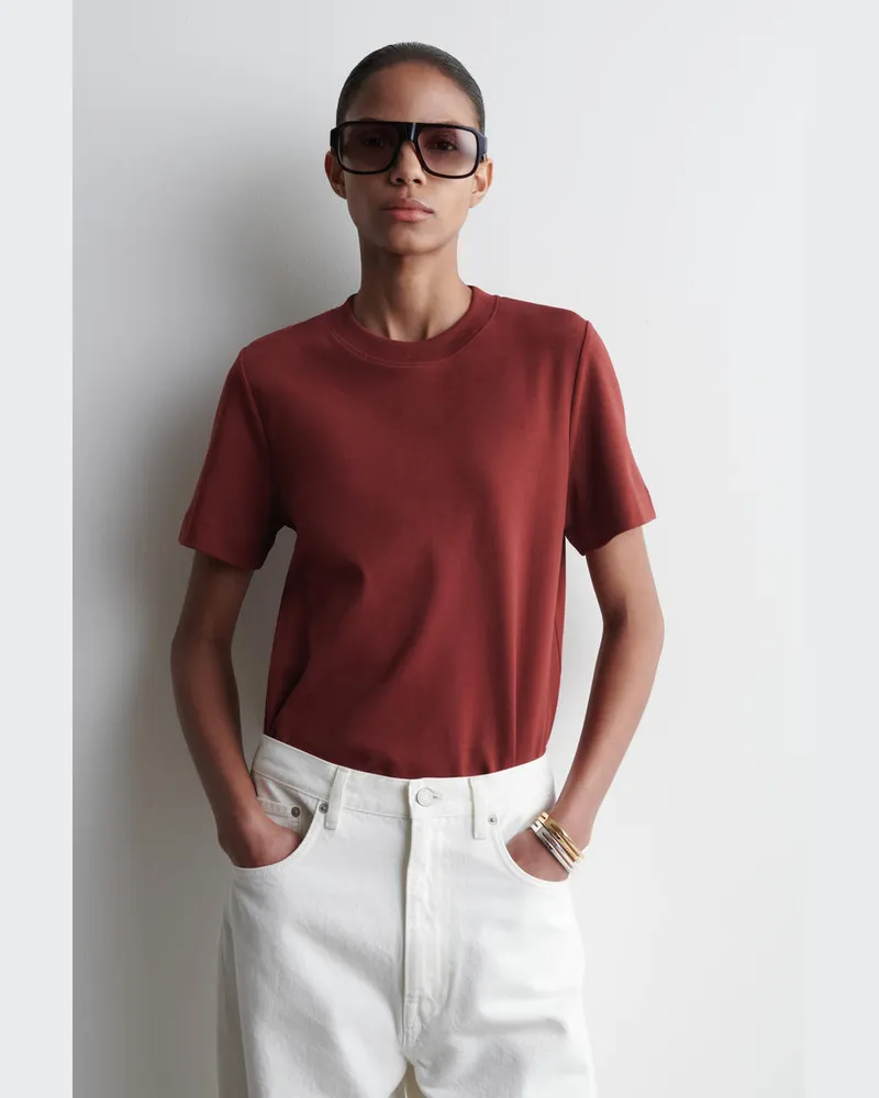 COS Schlichtes T-Shirt Mit Normaler Passform Rot