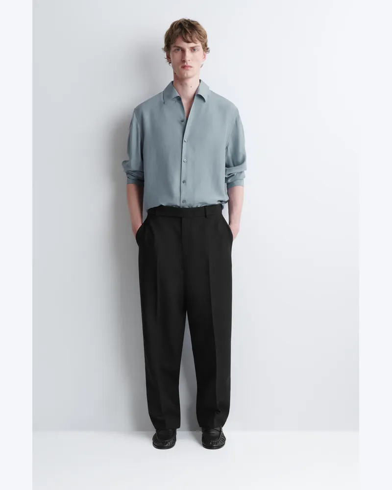 COS Hose Aus Woll-Mix Mit Geradem Bein Schwarz