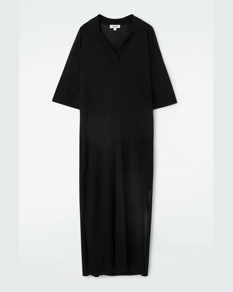 COS Polo-Maxikleid Schwarz