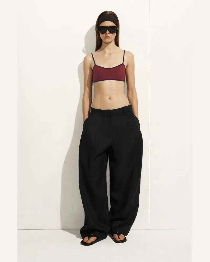 COS Contrast-Trimmed Scoop-Neck Bikini Top Rot