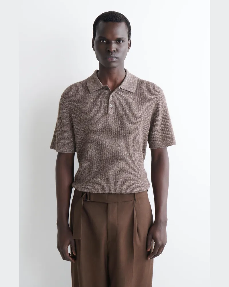 COS Poloshirt Aus Kaschmir-Leinen-Mix Braun