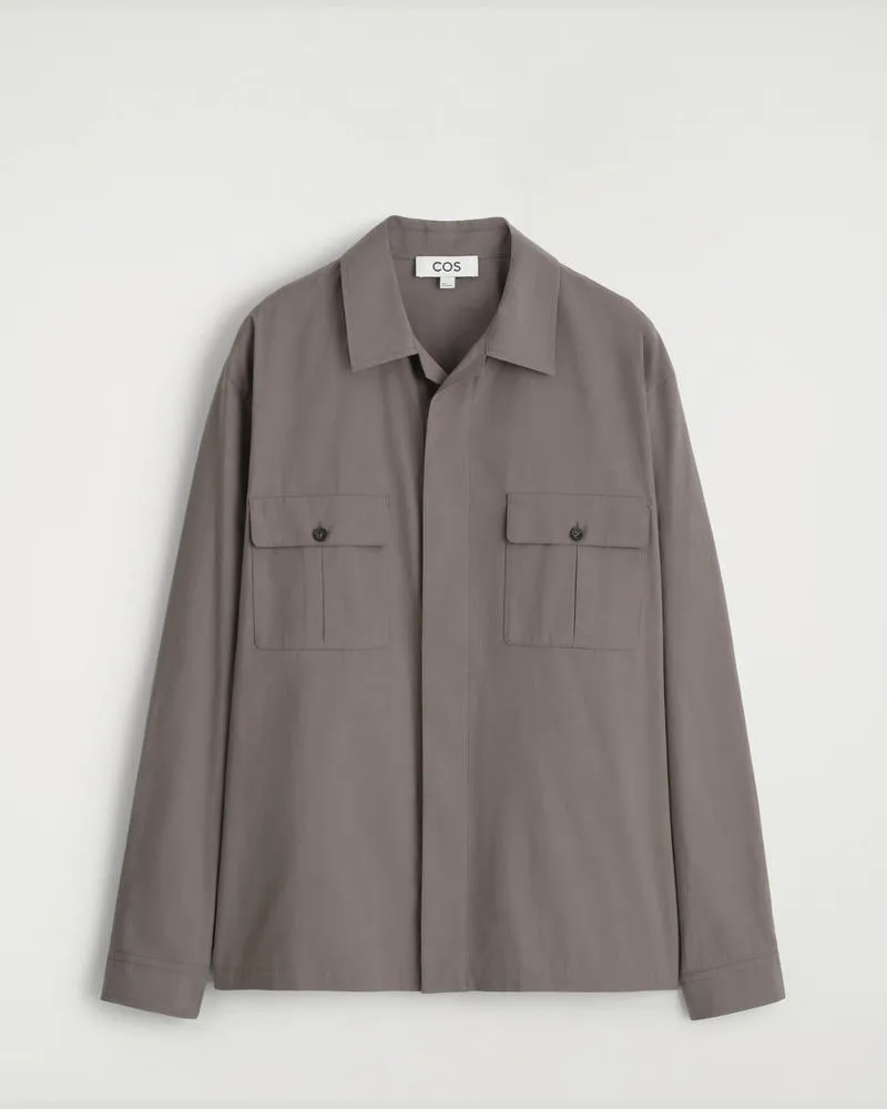 COS Lockeres Baumwollhemd Beige