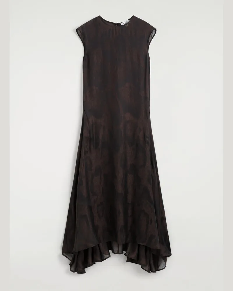 COS Maxikleid Aus Jacquard Mit Zipfelsaum Braun