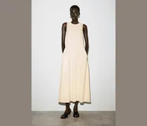 Gerafftes, Gestuftes Maxikleid Aus Baumwolle