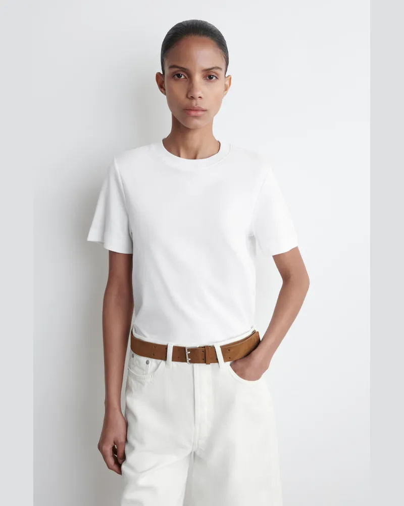 COS Schmal Geschnittenes T-Shirt Weiß