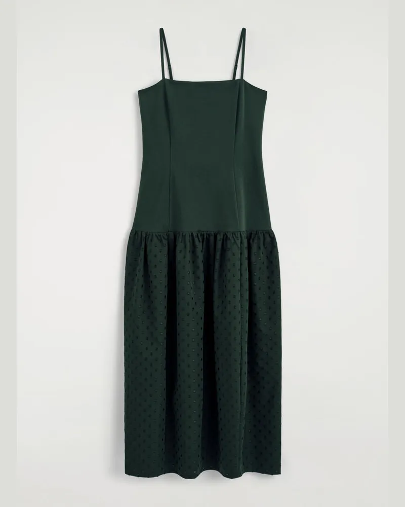 COS Kleid Mit Niedriger Taille Und Polka-Dots Grün