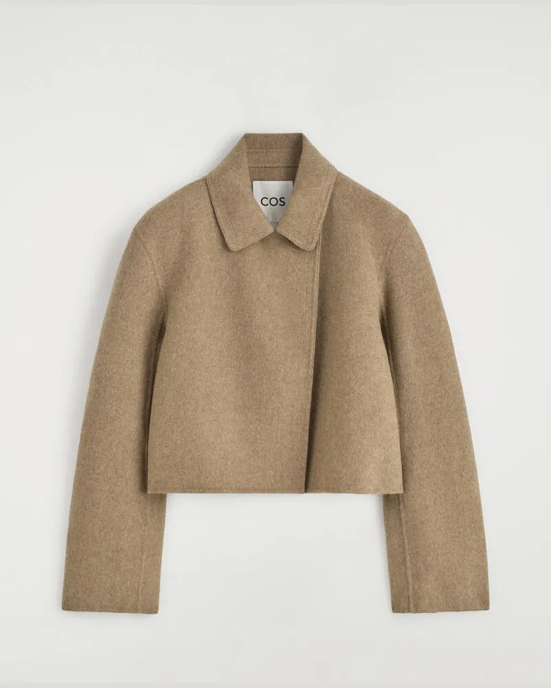 COS Verkürzte Oversized-Jacke Aus Doubleface-Wolle Beige