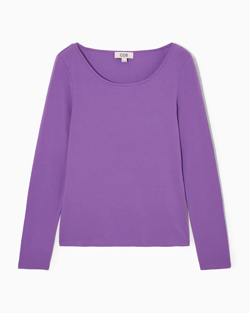 COS Langarmshirt Mit Tiefem Ausschnitt Lila