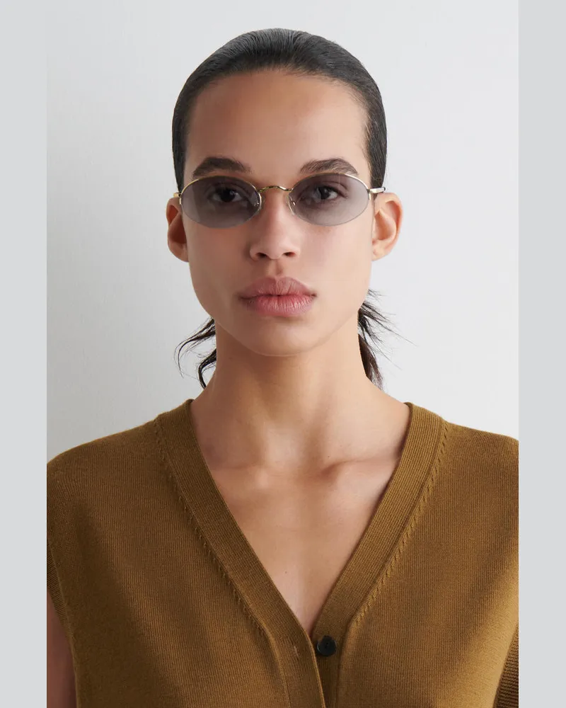 COS Ovale Sonnenbrille Mit Drahtgestell Goldfarben