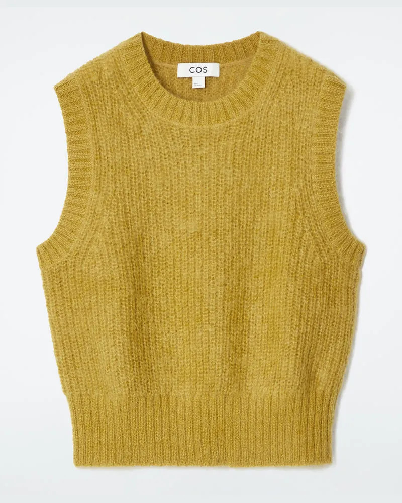 COS Strickpullunder Aus Mohair Gelb