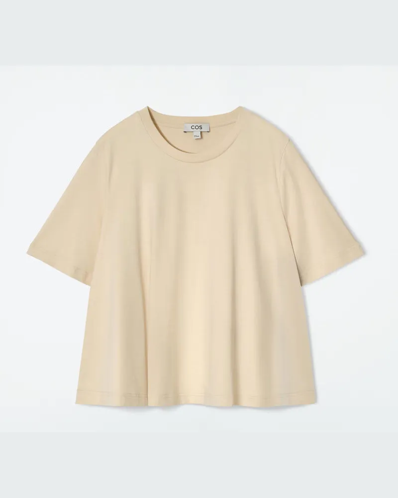 COS Lockeres Trapezförmiges T-Shirt Gelb