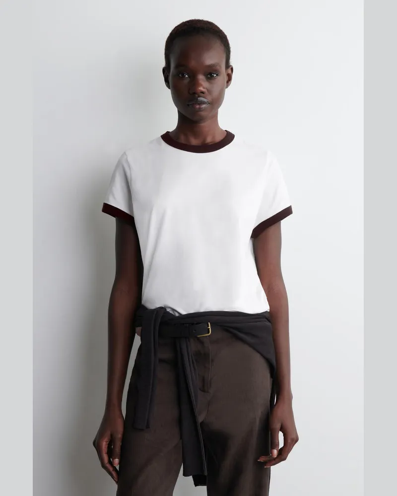 COS Ringer-T-Shirt Weiß