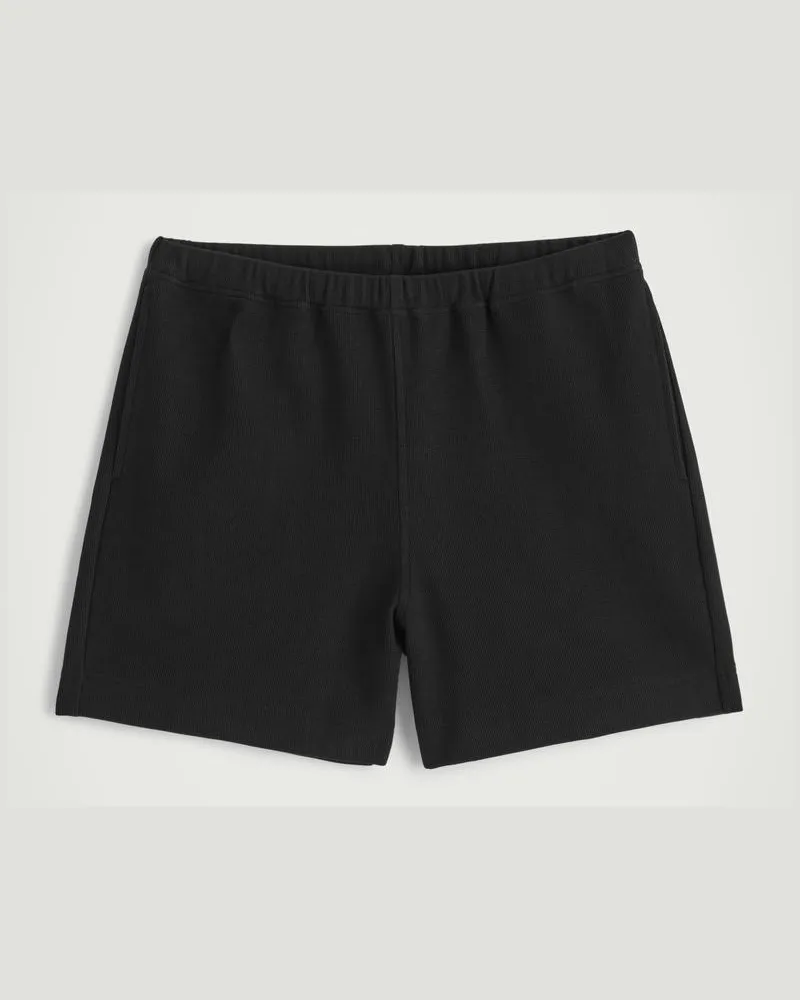 COS Shorts Aus Strukturiertem Baumwolljersey Schwarz