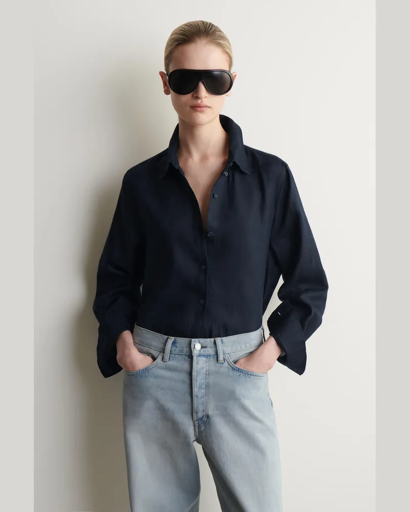 COS Hemd Mit Button-Down-Kragen Blau