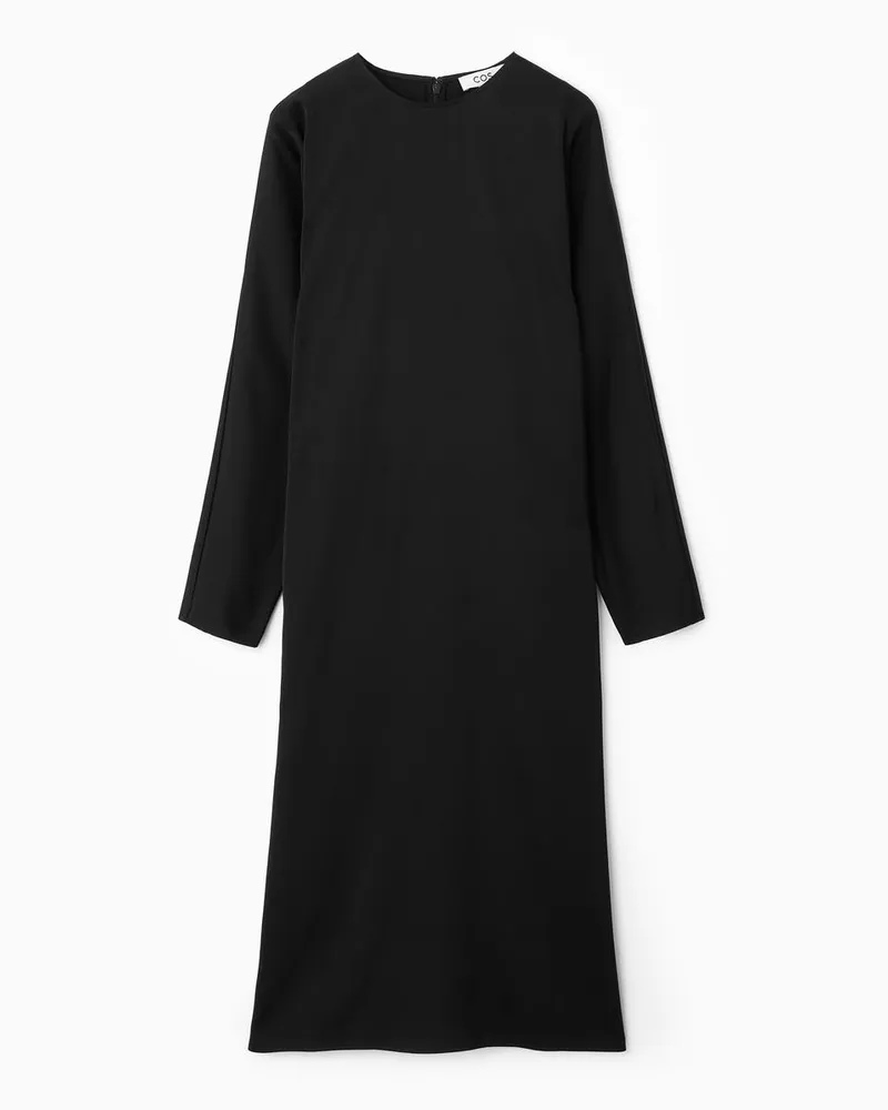 COS Etuikleid Aus Satin Mit Fledermausärmeln Schwarz