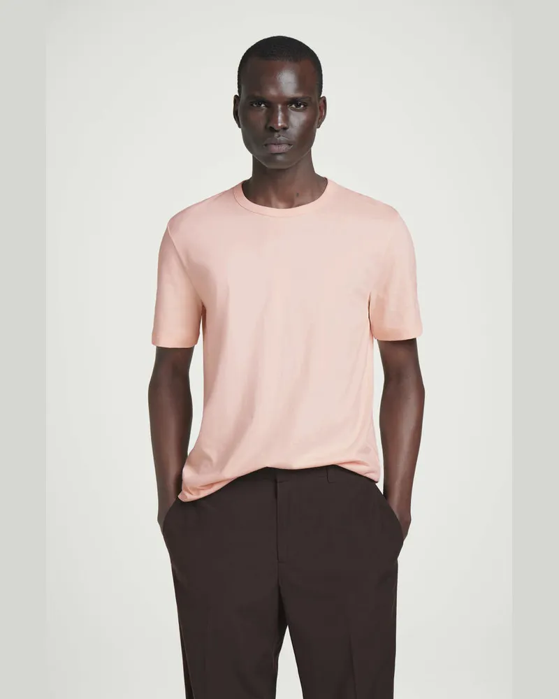 COS Leichtes T-Shirt Aus Gebürsteter Baumwolle Orange