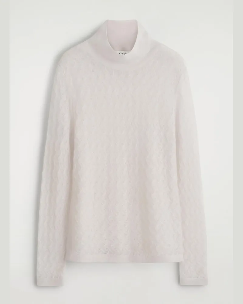 COS Pullover Aus Mohair Mit Pointelle-Muster Weiß