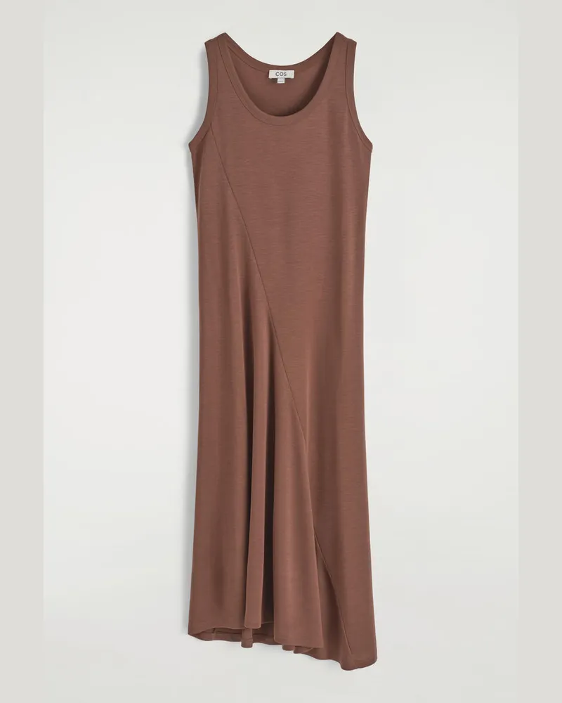 COS Asymmetrisches Midikleid Aus Jersey Braun