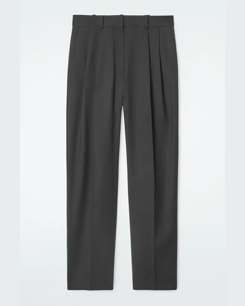 COS Elegante Hose Aus Woll-Mix Mit Schmaler Passform Schwarz