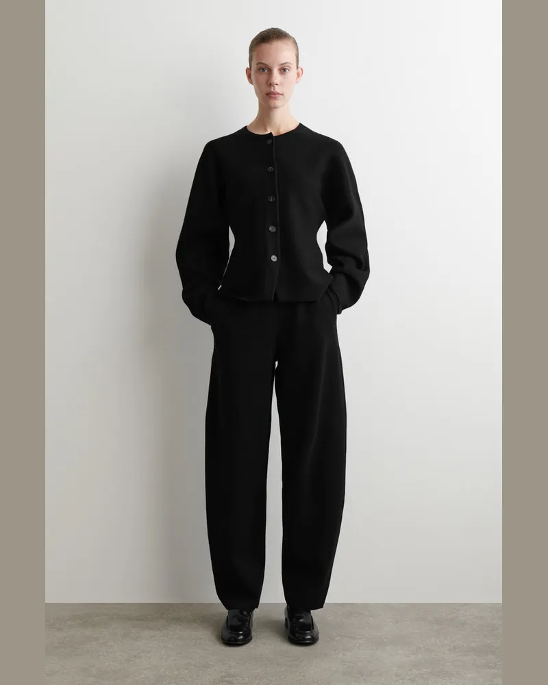 COS Strickhose Aus Wolle Mit Barrel-Bein Schwarz