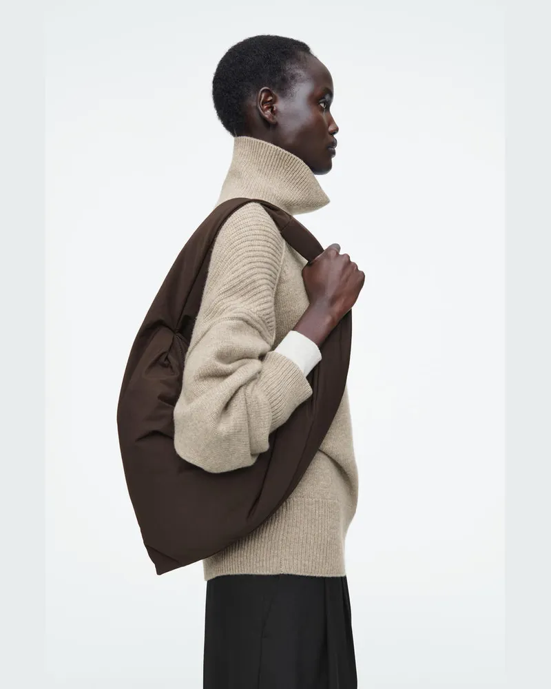 COS Kite Schultertasche Aus Nylon Braun