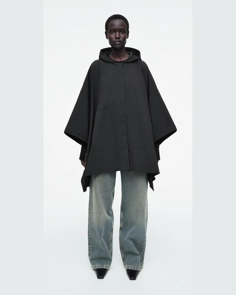 COS Trenchcoat-Cape Mit Kapuze Schwarz