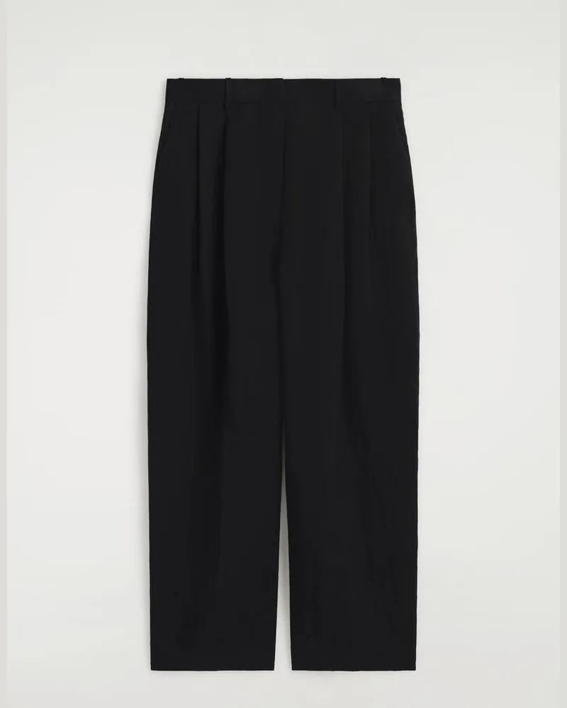 COS Lockere, Fliessende Hose Mit Weitem Bein Schwarz
