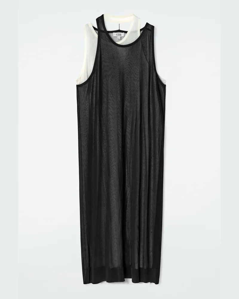 COS Mehrlagiges Strickkleid In Midilänge Schwarz