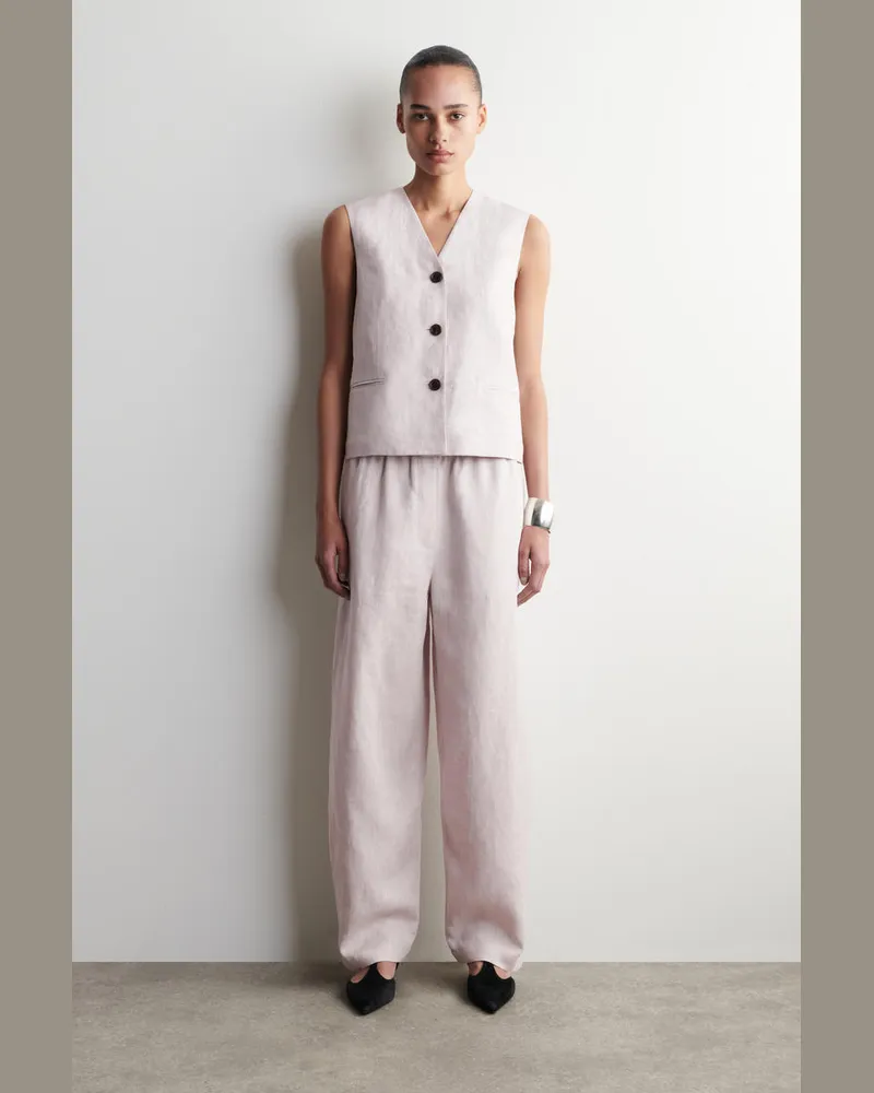 COS Leinenhose Mit Barrel-Bein Und Elastischem Bund Rosa