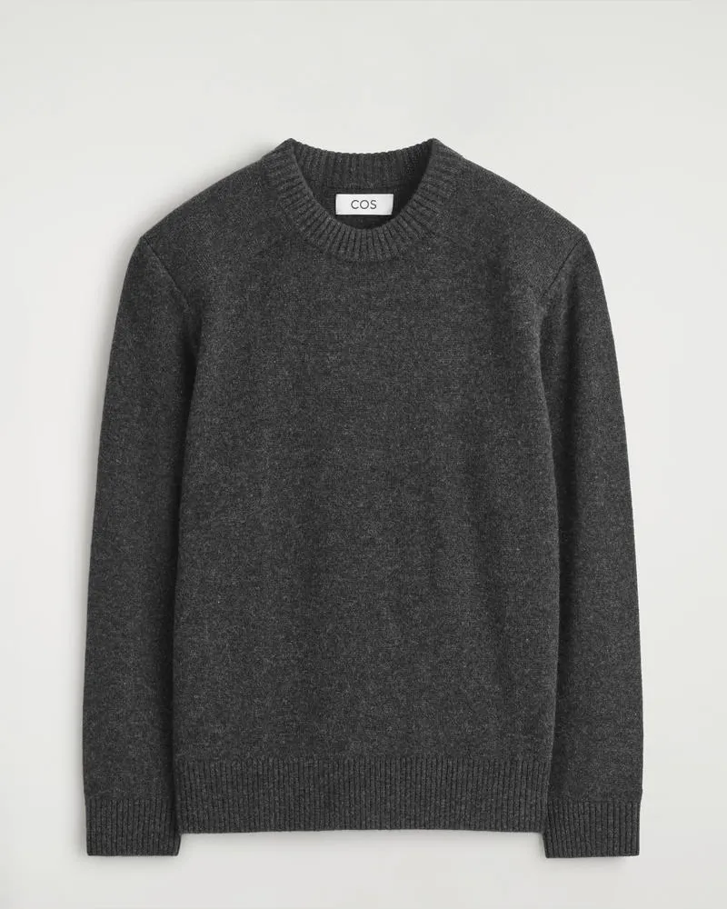 COS Kaschmirpullover Mit Rundhalsausschnitt Grau