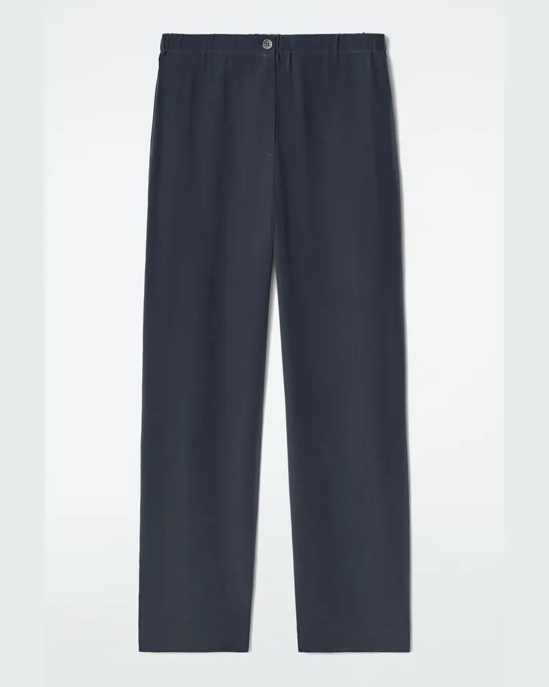COS Lockere Seidenhose Blau
