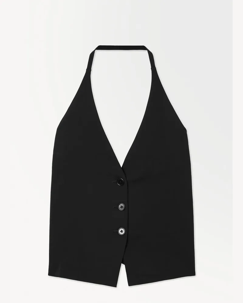 COS Die Neckholder-Weste Aus Einer Seidenmischung Schwarz