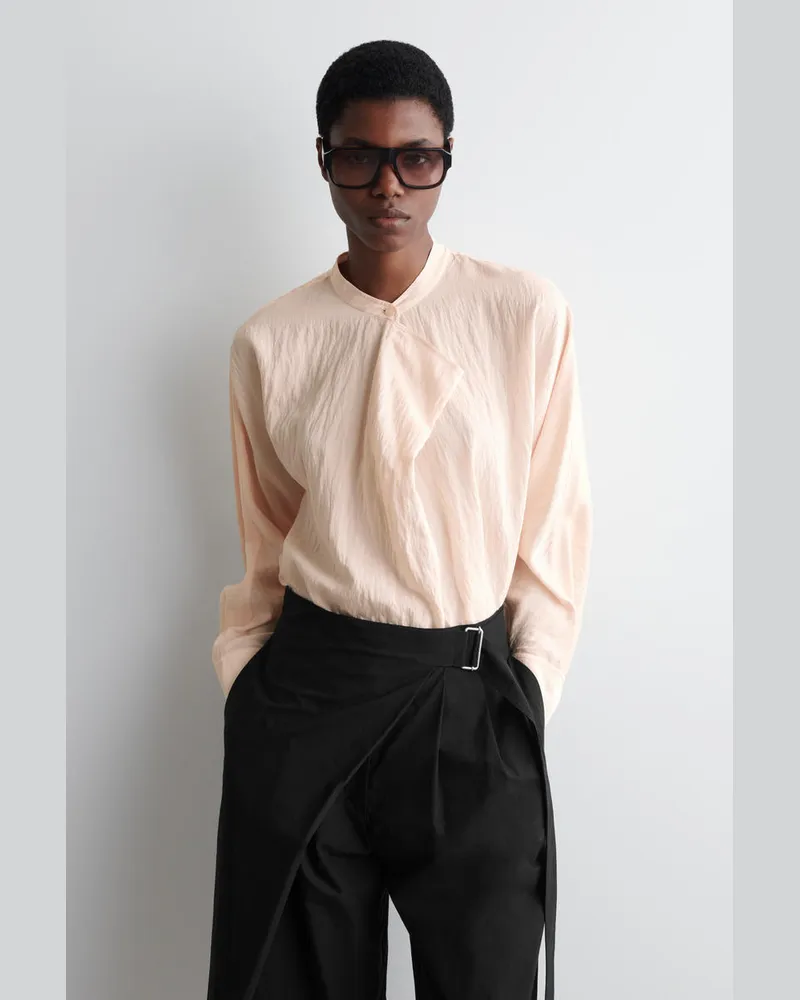 COS Bluse Mit Drapierter Partie Rosa