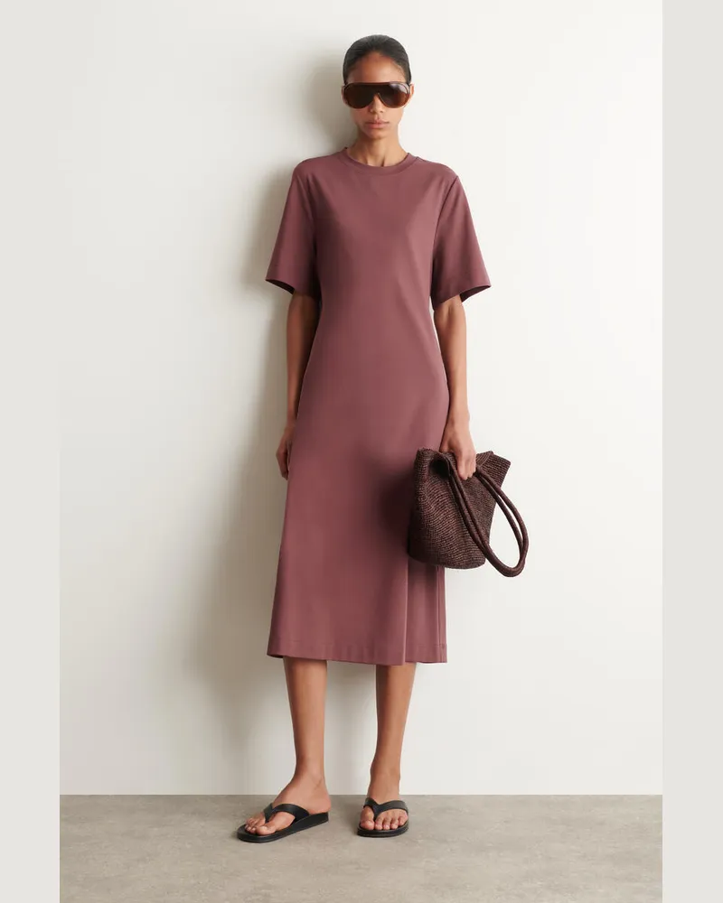 COS T-Shirt-Kleid In Midilänge Mit Gürteldetail Braun