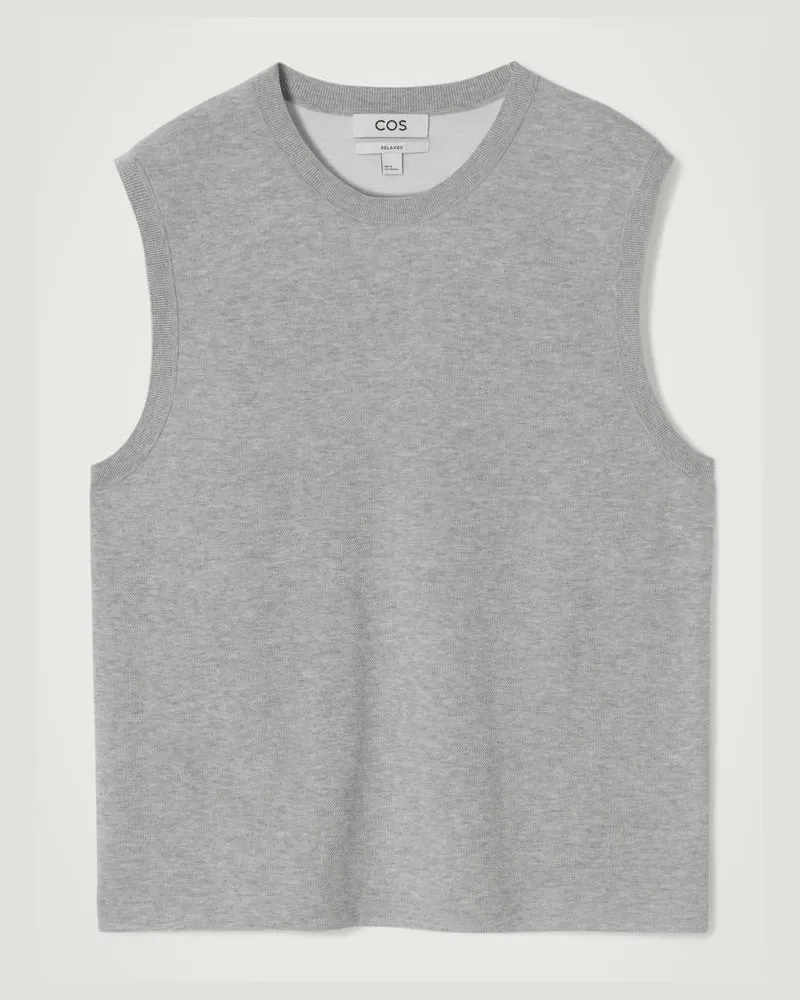 COS Gestricktes Tanktop Aus Doubleface-Material Grau