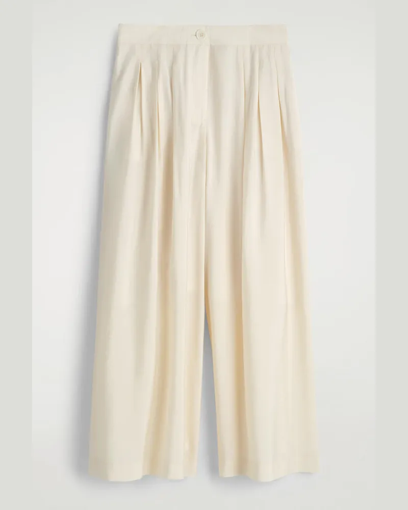 COS Hose Aus Modal Mit Weitem Bein Und Falten Beige