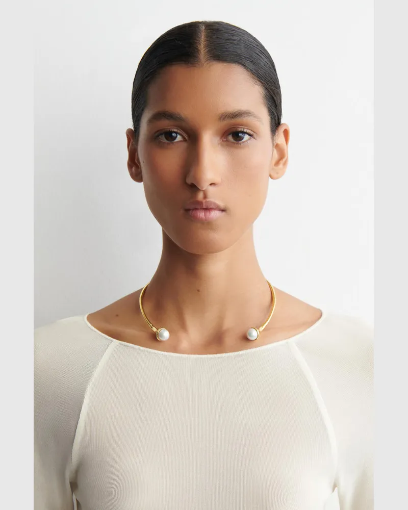 COS Halsreif Mit Süsswasserperle Goldfarben