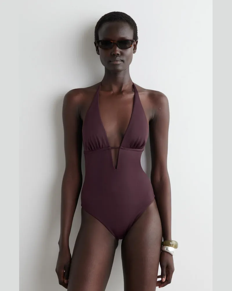 COS Badeanzug Mit Tiefem Ausschnitt Rot