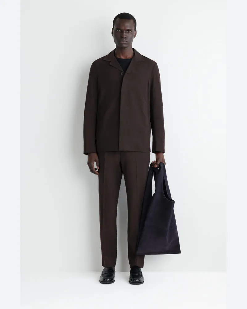 COS Tote Bag - Veloursleder Blau