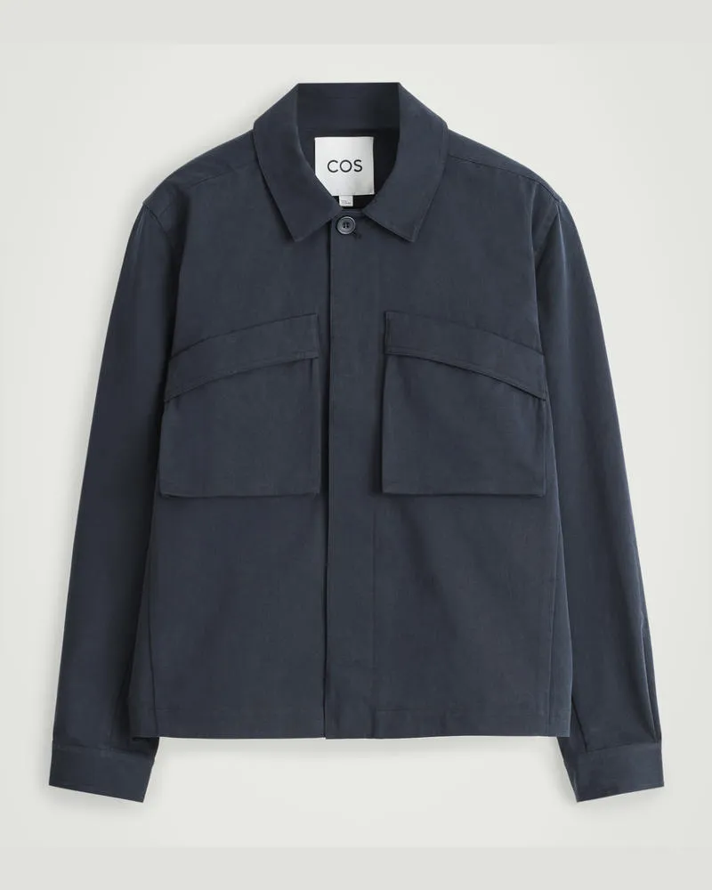 COS Utility-Hemdjacke Aus Baumwoll-Twill Blau