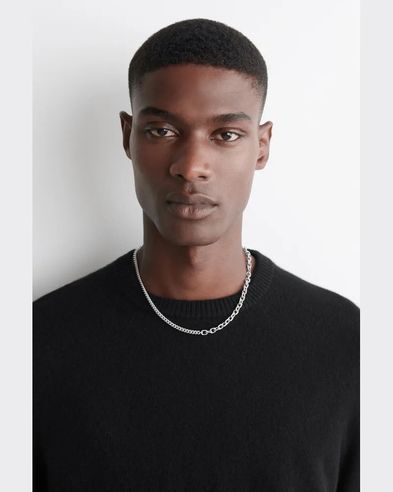 COS Facettierte Kette Silberfarben