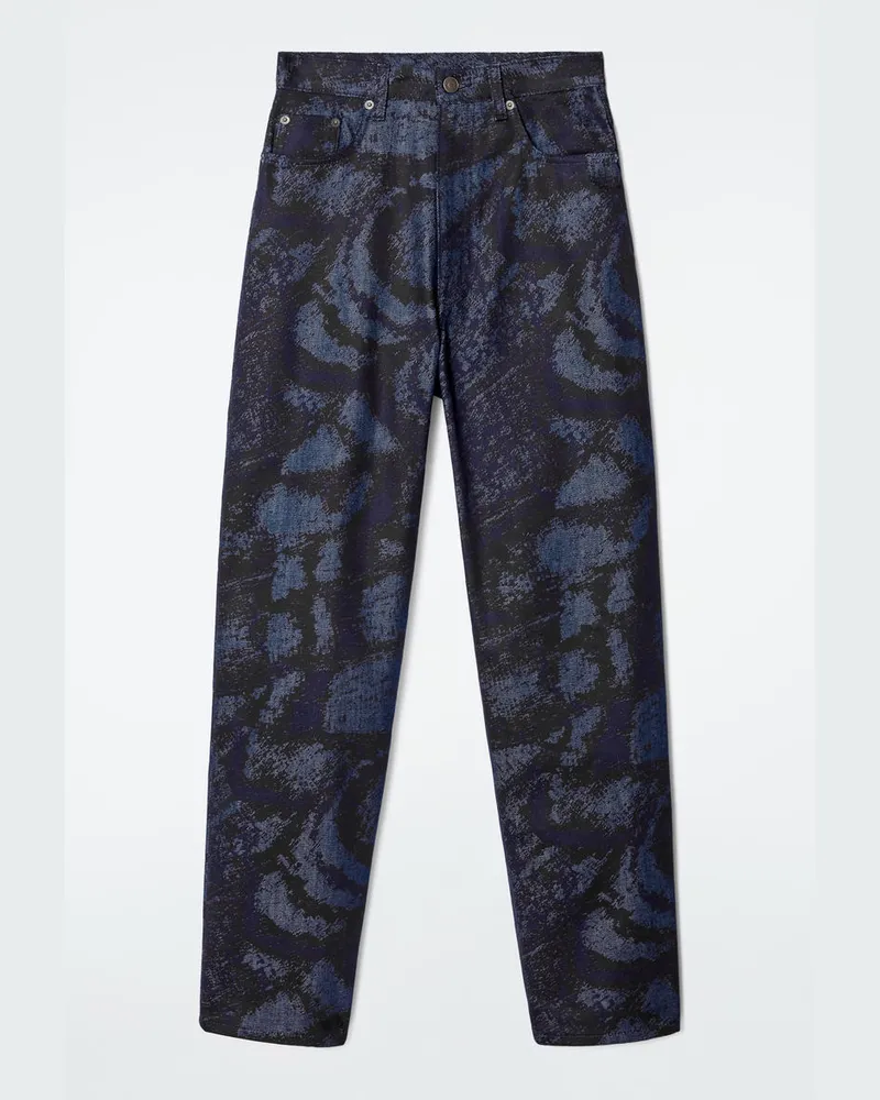 COS Bay Jacquard-Jeans Mit Barrel-Bein Blau