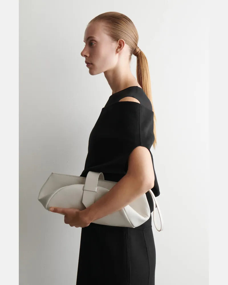 COS Clutch Mit Riemen - Leder Weiß