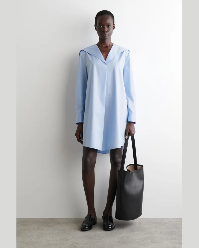 COS Minikleid Aus Baumwolle Mit Matrosenkragen Blau