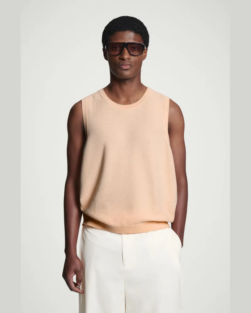 COS Strukturiertes Tanktop Aus Baumwolle Orange