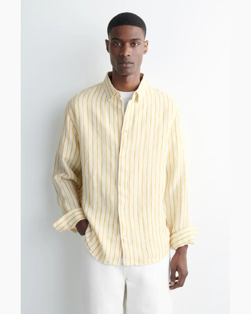 COS Lockeres Leinenhemd Weiß