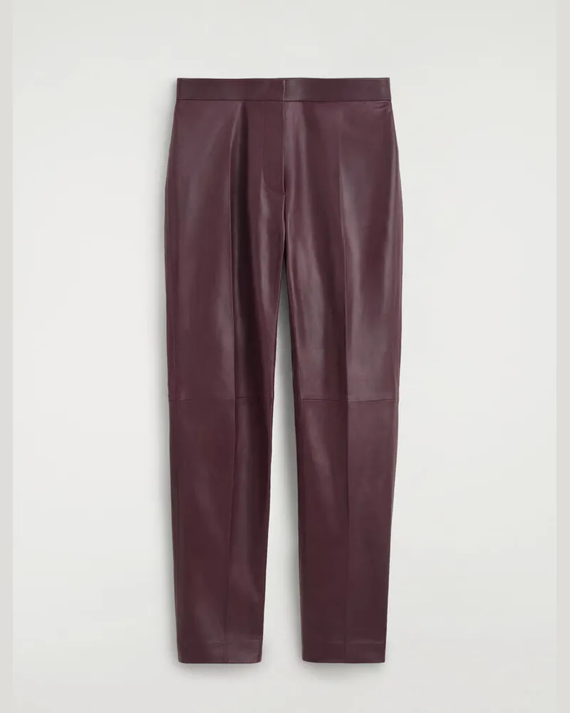 COS Hose Aus Leder Mit Geradem Bein Braun