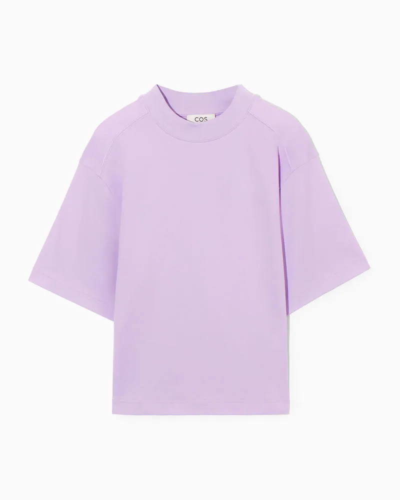 COS Tailliertes T-Shirt Mit Stehkragen Lila
