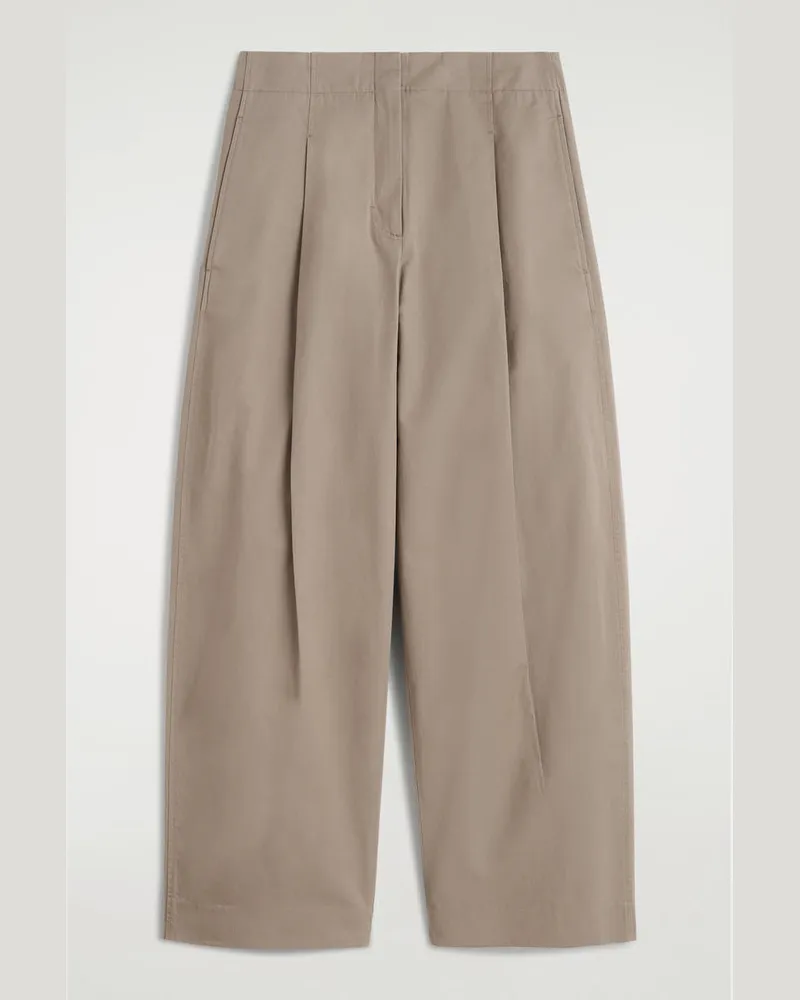 COS Chinohose Mit Falten Und Barrel-Bein Beige