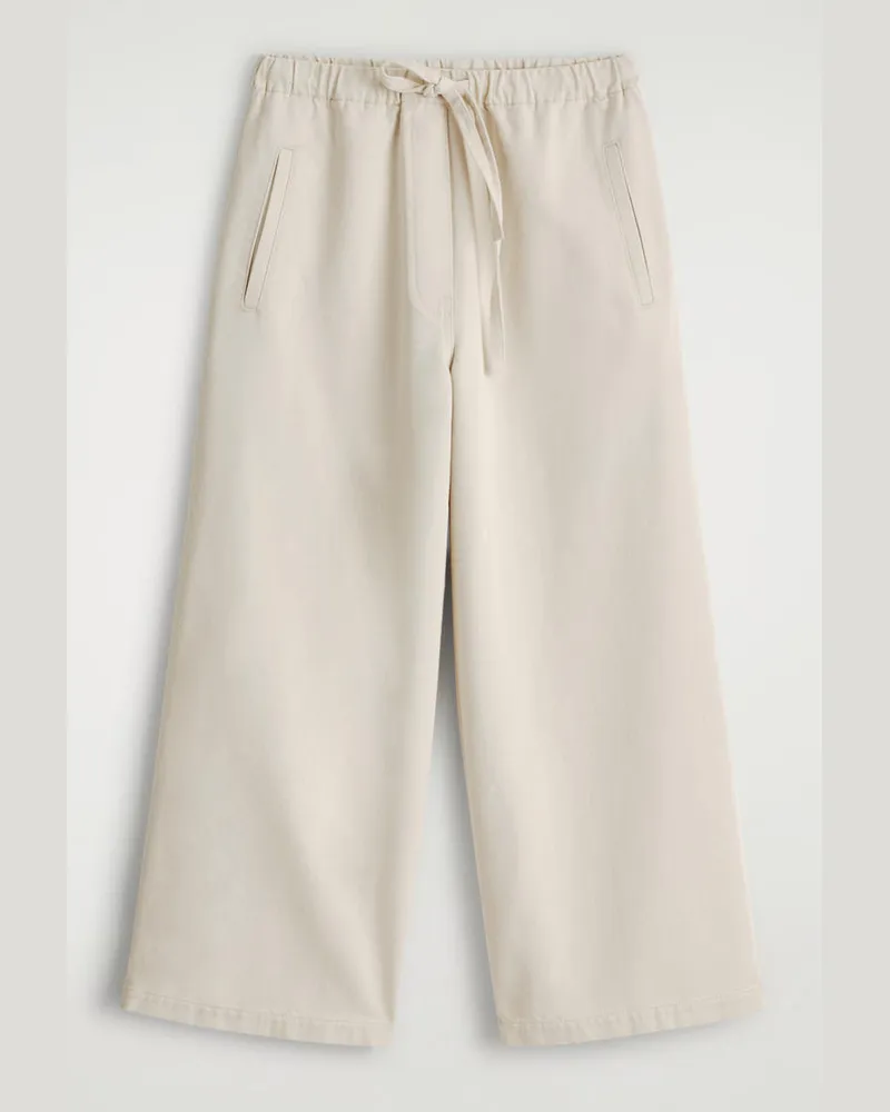 COS Verkürzte Hose Aus Denim Mit Weitem Bein Beige